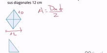 Cálculo del área de un rombo conocido su lado y una diagonal