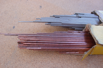 Varillas para soldadura electrica con gas.