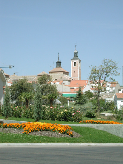 Vista de Valdemoro con iglesia al fondo