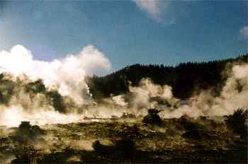 Hells Gate. Zona de geisers a 18 km de Rotorua, Nueva Zelanda