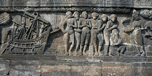 Detalle de relieves, Templo Borobudur, Jogyakarta, Indonesia