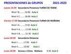 Presentaciones de los grupos