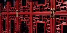 Detalle de una puerta del Chinese Garden del Jardín Botánico de