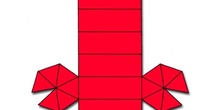 Desarrollo de una combinación de prisma y dipirámide hexagonal
