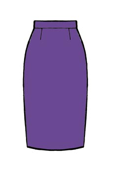 Falda de línea recta con pinzas