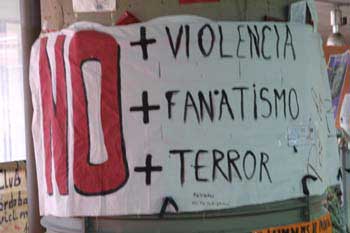 Mensaje de protesta en contra de los Atentados del 11-M