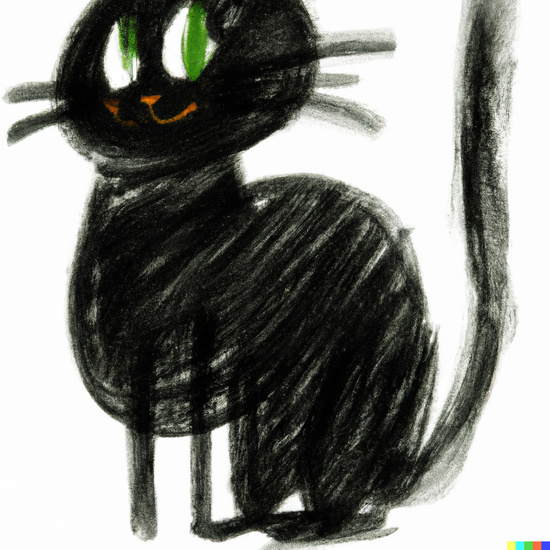 BLACK CAT DRAWING