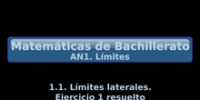 AN1. 1.1 Límites laterales. Ejercicio 1 resuelto