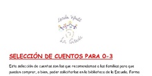 LISTADO CUENTOS PRIMER CICLO INFANTIL