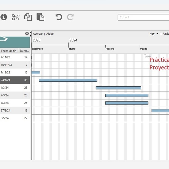 IMAGEN DEL PROYECTO EN GANTT