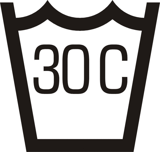 Lavado a máquina normal, temperatura máxima 30 grados