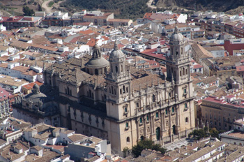 Vista de la Catedral desde el Castillo de Santa Catalina, Jaén,