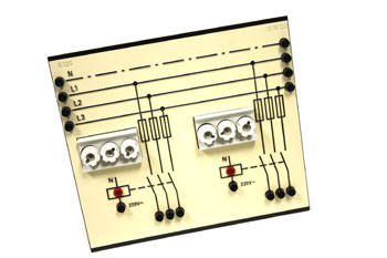 Panel línea trifásica+neutro con fusibles