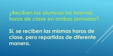 INFORMACIÓN SOBRE LA JORNADA ESCOLAR