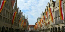 Calle comercial principal de Muenster, Alemania