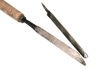 Gubia de torno de punta convexa