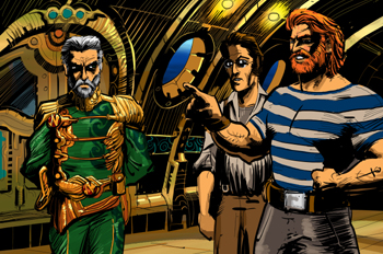 Veinte mil leguas de viaje submarino: Pierre Aronnax, Ned Land y