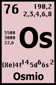 Tabla periódica,  osmio