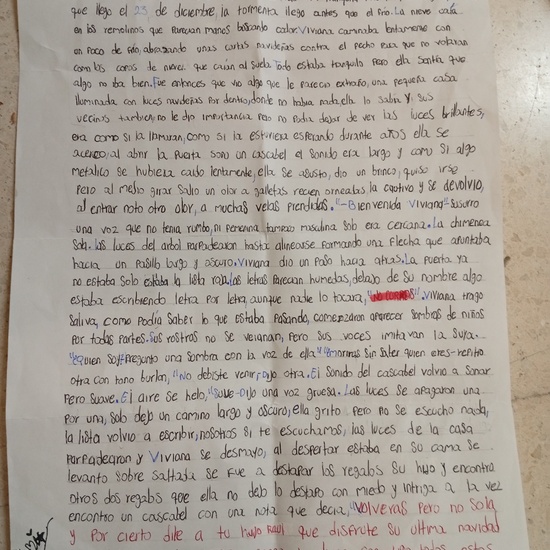 1º premio  Sara Michelle Camacho (1º B) - “ La generación de la familia Krampus” 