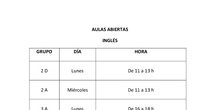 Horarios Inglés