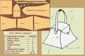 bolso caja ficha técnica