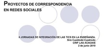 "Proyectos de correspondencia en redes sociales" por Dª.Sira Cuadrado Cuadrado