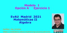 Matemáticas II EvAU Madrid 21