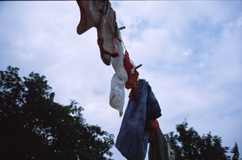 Ropa tendida en la playa, Paraty, Rio de Janeiro, Brasil