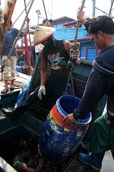 Descargando pescado, Jakarta