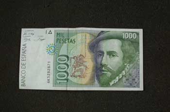Anverso de un billete de 1000 pesetas