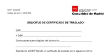 SOLICITUD DE CERTIFICADO DE TRASLADO