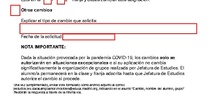 SOLICITUD CAMBIO