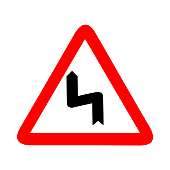 Peligro: Curvas peligrosas hacia la izquierda