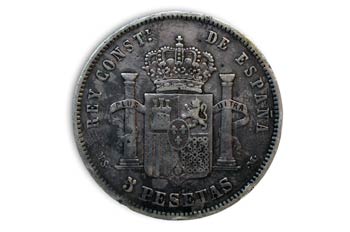 Pesetas  Alfonso XII, Cruz