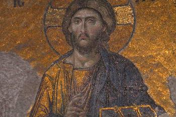 Mosaicos con escenas bíblicas en la Santa Sofía, Estambul, Turqu