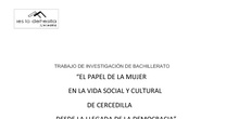 TIB IES La Dehesilla 2019 - Elena González - El papel de la mujer en la vida social y cultural de Cercedilla desde la llegada de la democracia
