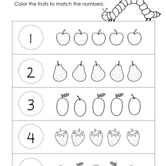 oruga colorear cantidad