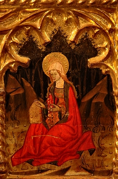 Virgen María. Retablo de la coronación de la Virgen, Huesca