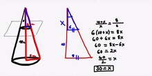 Triángulos en posición de Tales: Aplicación al cono y tronco de cono.
