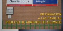 INFORMACION A LAS FAMILIAS Proceso Admisión 2023_2024