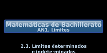 AN1. 2.3 Límites determinados e indeterminados