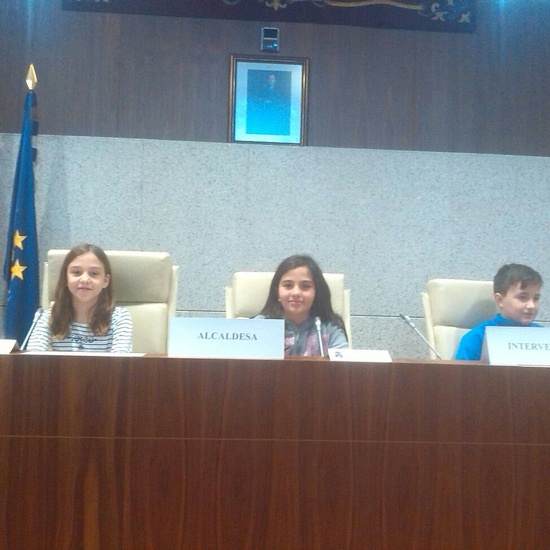 Visita al salón de plenos en 5º 1