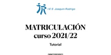 Tutorial de matriculación 2021/2022.
