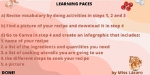 Instructions for activities for different learning paces