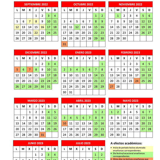 CALENDARIO ESCOLAR 22-23