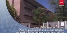 Aguirre anuncia que los colegios públicos podrán implantar la jornada escolar continua