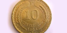 Cruz de una moneda de 10 centésimos de escudo, Chile