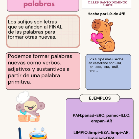 SUFIJOS PARA FORMAR NUEVAS PALABRAS