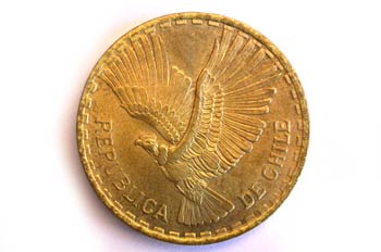 Cara de una moneda de centésimos de escudos, Chile