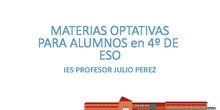 Optativas 4º ESO